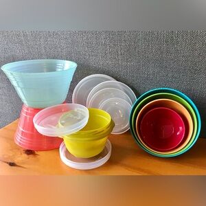 Misc Lot Plastic Food Safe Containers With Lid Cereal Bowls Food Saving Storage